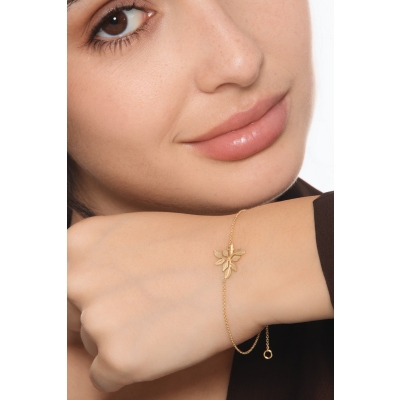 Leaf bracelet in yellow gold 750