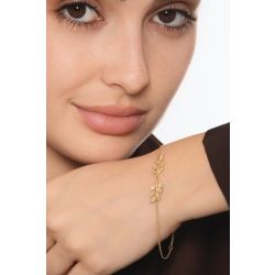 18k yellow gold leaves bracelet 2
