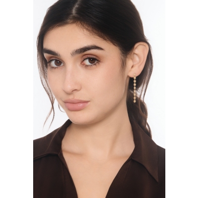 Pendant hexagons earrings in 18kt yellow gold