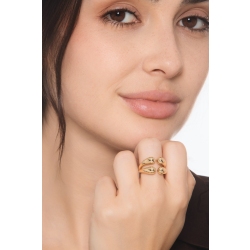 Double chunky drop ring in yellow gold 18k 2