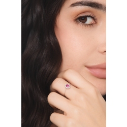 Ruby diamond halo ring in 18kt white gold  2