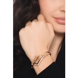 Bypass semi-rigid bracelet with diamonds in 18kt rose gold  2