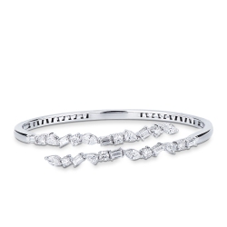 Open diamond cuff in 18kt white gold