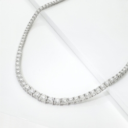 Riviere tennis necklace in 18kt white gold