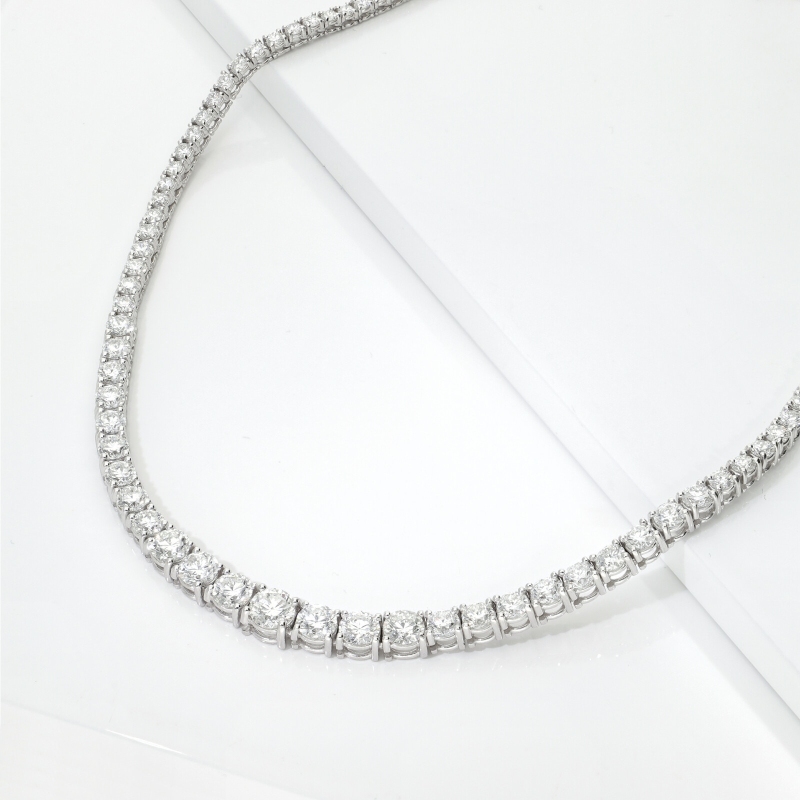 Riviere tennis necklace in 18kt white gold Riviere tennis necklace in 18kt white gold