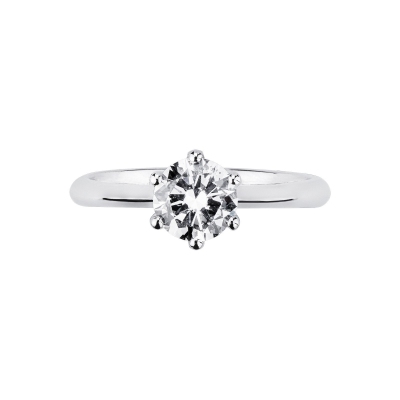 Certified IGI diamond solitaire ring in white gold 18k, 1,01 ct