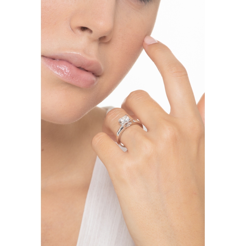 Certified IGI diamond solitaire ring in white gold 18k, 1.00 ct