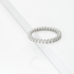 Eternity diamonds ring in white gold 18k
