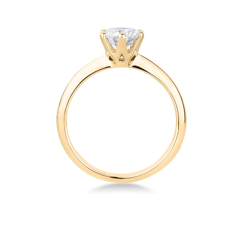 IGI certified diamond solitaire ring in 18kt yellow gold