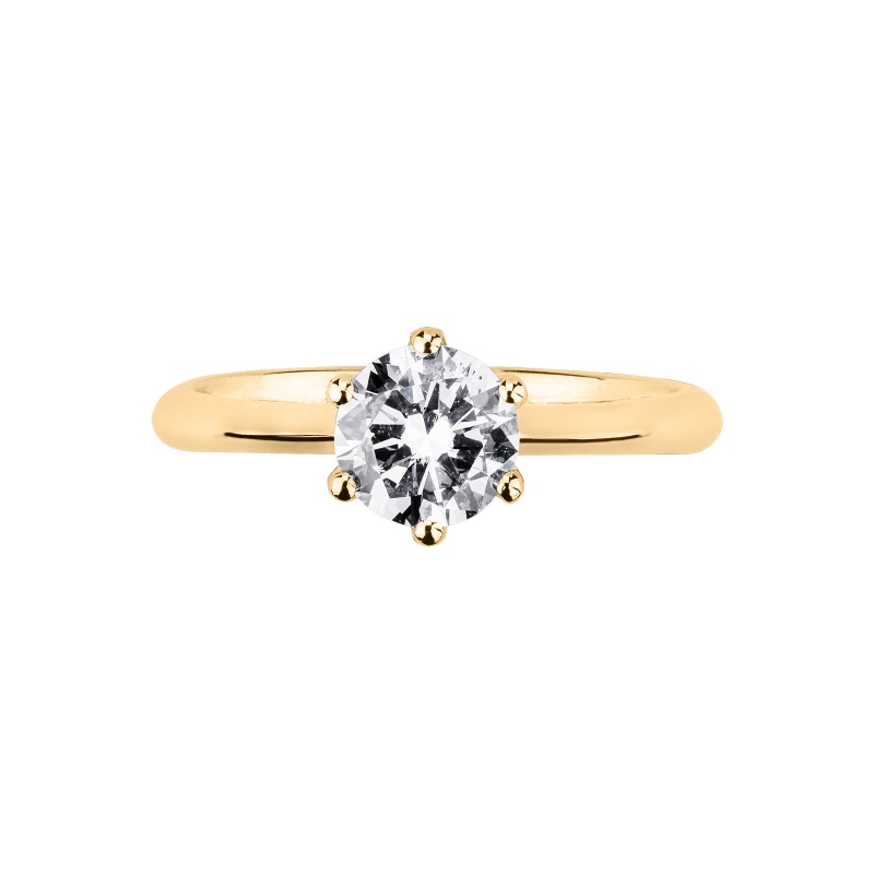 IGI certified diamond solitaire ring in 18kt yellow gold