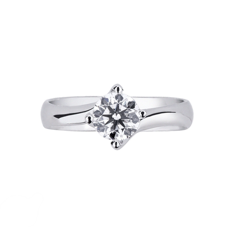 IGI certified solitaire ring 0,90 ct diamond in 18kt white gold