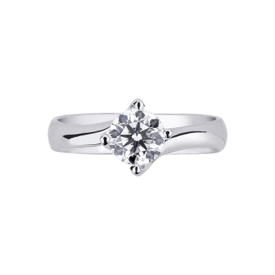 IGI certified solitaire ring 0,90 ct diamond in 18kt white gold