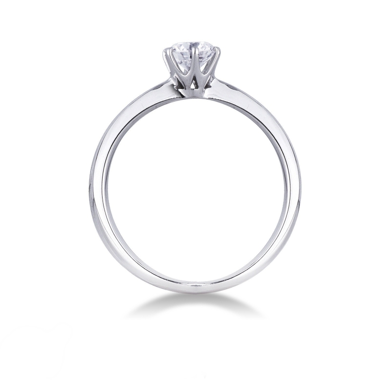 18k white gold solitaire ring with certified IGI diamond,0.49 ct