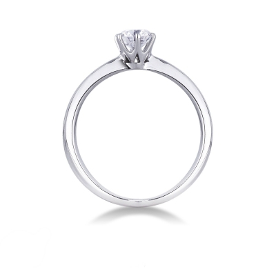 18k white gold solitaire ring with certified IGI diamond,0.49 ct