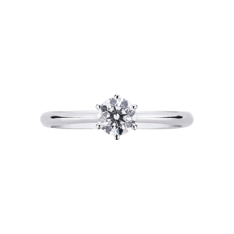 18k white gold solitaire ring with certified IGI diamond,0.49 ct