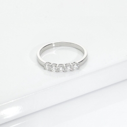 18k white gold five diamond half eternity ring, 0.40 ct