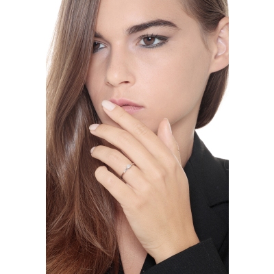 4 claw solitaire 0,20 ct diamond ring white gold 18k