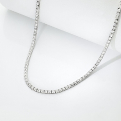 Tennis pyramid linear necklace in white gold 18k with diamonds