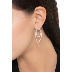 Drop diamond design earrings in white gold 750 2