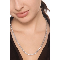 Tennis necklace in 18k white gold with diamonds  2