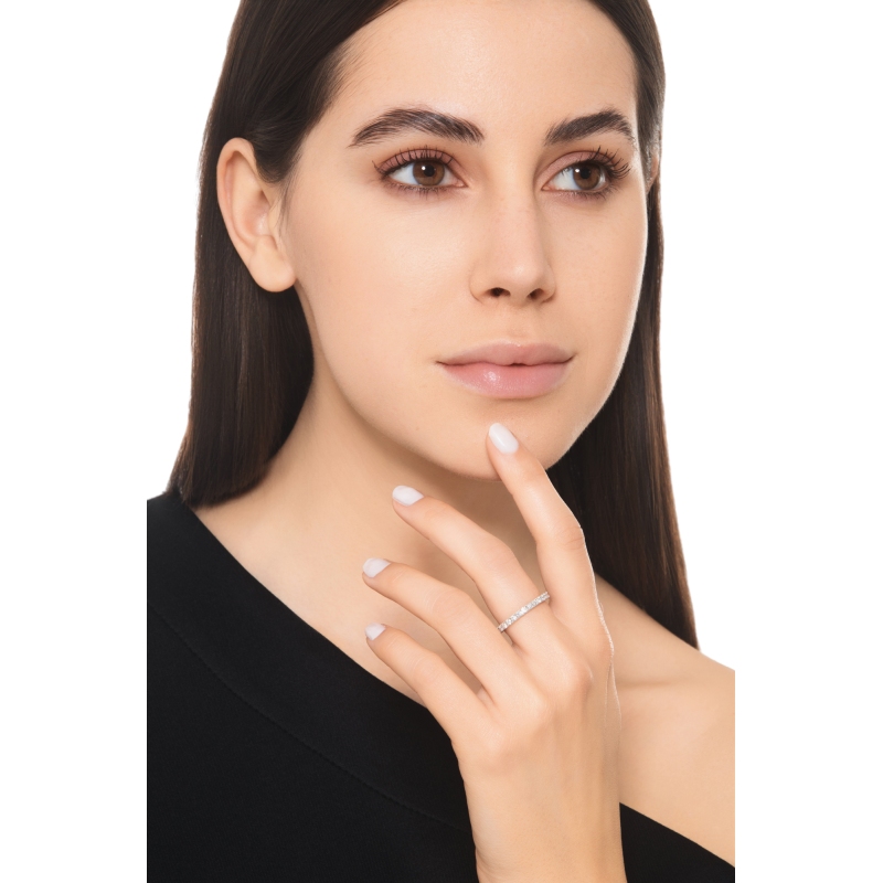 Eternity diamonds ring in white gold 18k