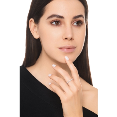 Eternity diamonds ring in white gold 18k