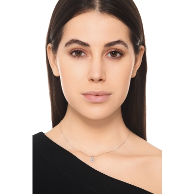 Oval aquamarine diamond halo necklace