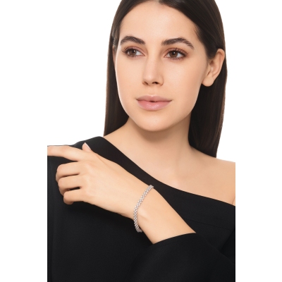 Diamond bracelet in white gold 18k
