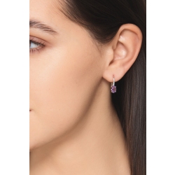 18k white gold drop earrings with amethyst and diamonds  2