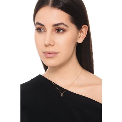 Trilogy black diamond necklace in 18kt yellow gold
