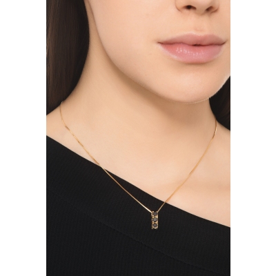 Trilogy black diamond necklace in 18kt yellow gold