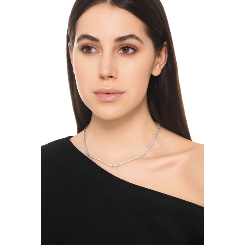 18kt white gold diamond tennis necklace