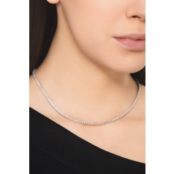 Classic white diamonds tennis necklace in 18kt white gold  2