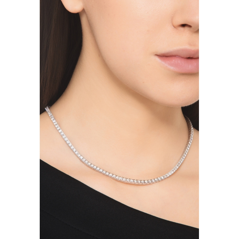 White diamonds tennis necklace in 18kt white gold