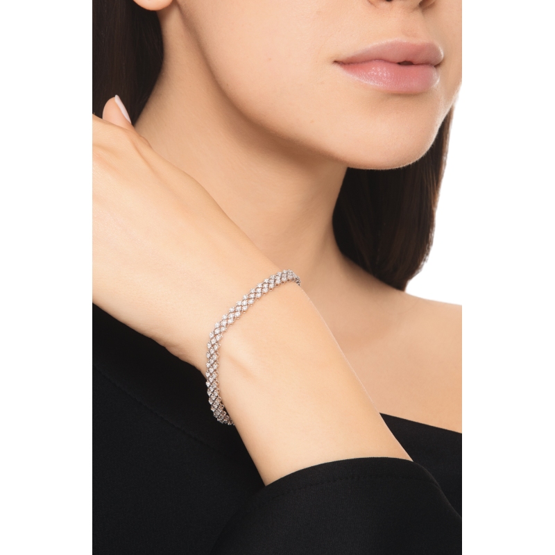 Diamond bracelet in white gold 18k