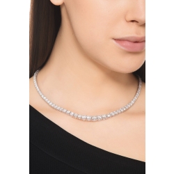 Riviere tennis diamond necklace in 18kt white gold 2