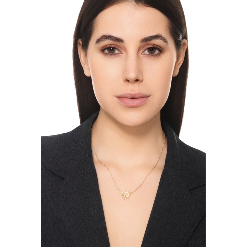 Necklace leaf yellow gold 18k