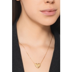 Necklace with heart pendant in yellow gold 750 2