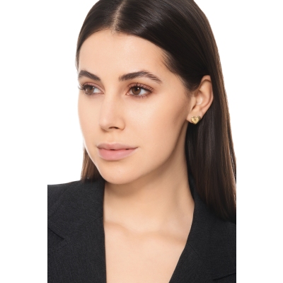 750 yellow gold heart earrings