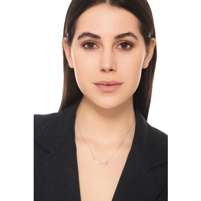 Customizable necklace in 18k white gold, SARA
