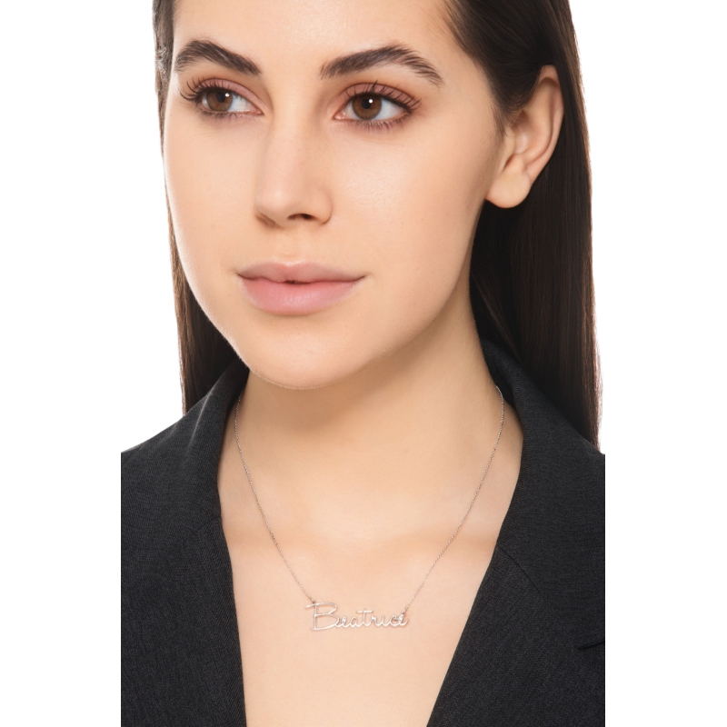 Customizable necklace in 18k white gold, BEATRICE