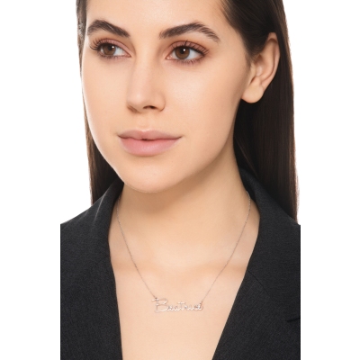 Customizable necklace in 18k white gold, BEATRICE