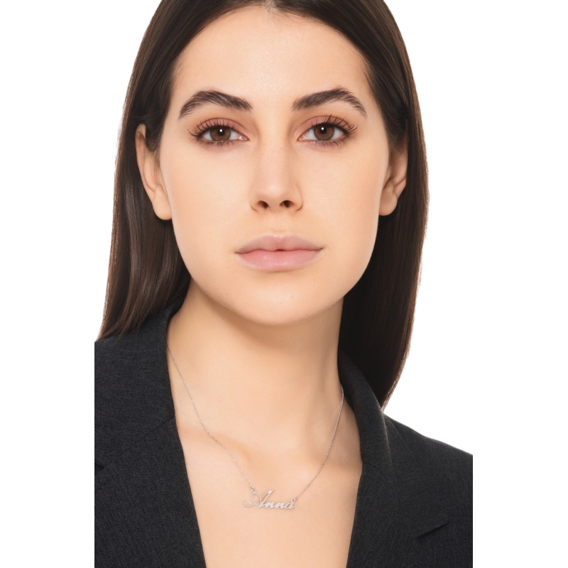 Customizable necklace in 18k white gold, ANNA