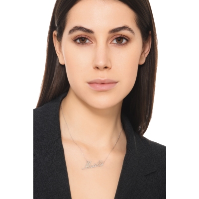 Customizable necklace in 18k white gold, MATILDE