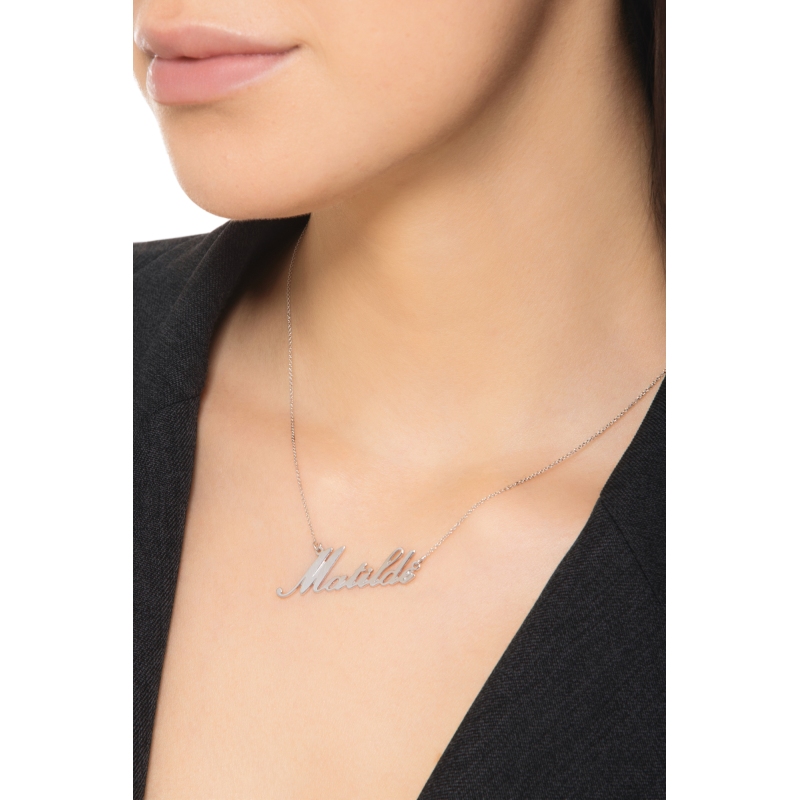 Customizable necklace in 18k white gold, MATILDE