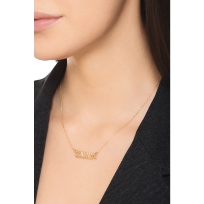 Customizable necklace in 18k yellow gold block letters, GIULIA