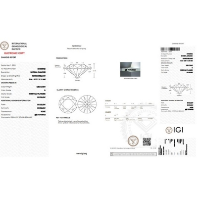IGI Certified Diamond   CT 0,50  D  IF