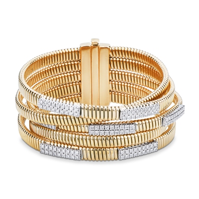 Tubogas diamond bracelet in 18kt gold