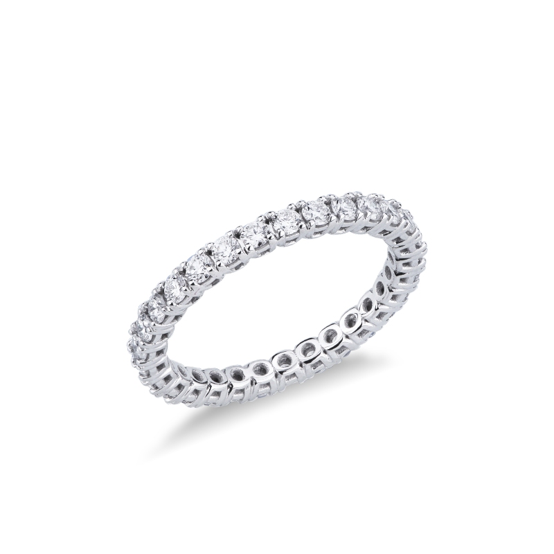 Eternity diamonds ring in white gold 18k