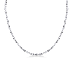 Modern tennis diamond necklace in 18kt white gold